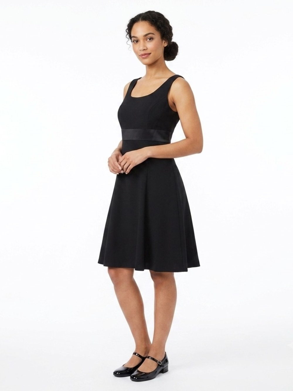 Evan-Picone Black Sleeveless Sheath Midi Dress Size 6